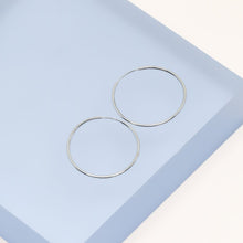 Load image into Gallery viewer, 14K White Gold Hoop Earrings - Large Hoops