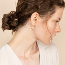 Load image into Gallery viewer, 14K White Gold Hoop - Medium Hoops